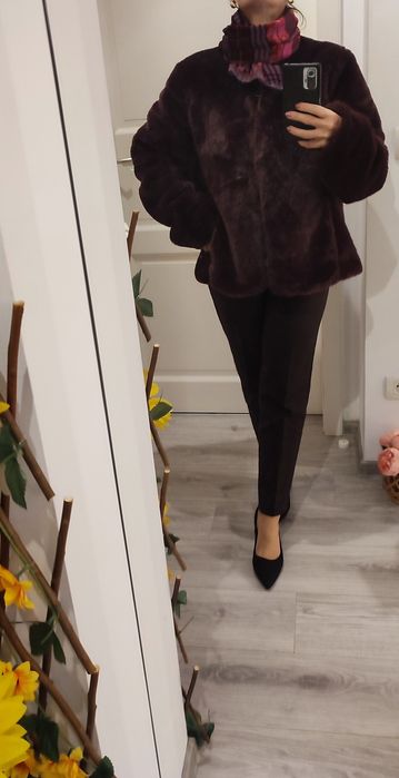 Blăniță bordo extrafină, imitație blana iepure,Orsay, mărime M-L, mode