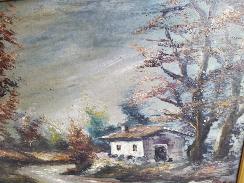 Стара картина, пейзаж, гора, 1960-те год.