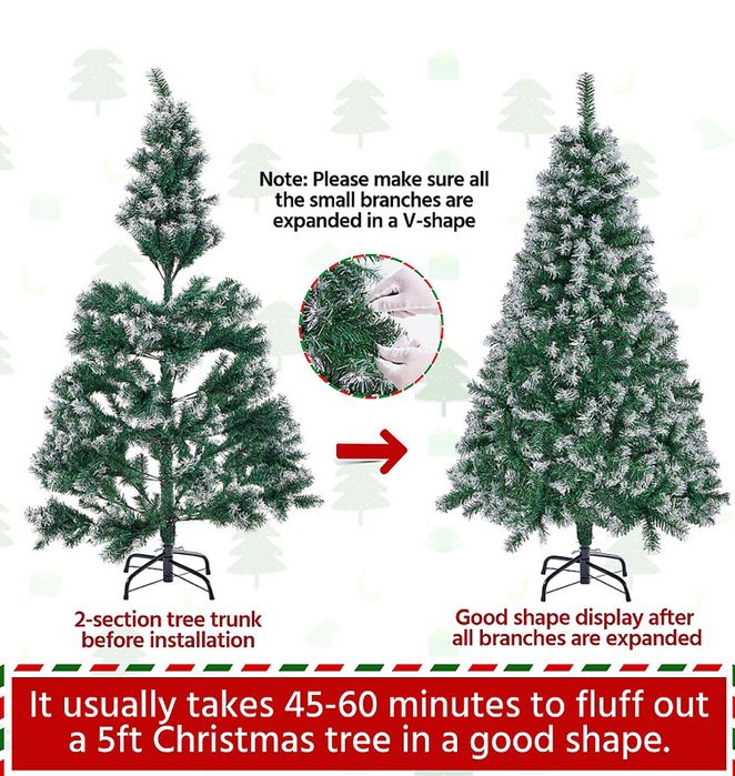 Изкуствени Коледни елхички със сняг в различни размери