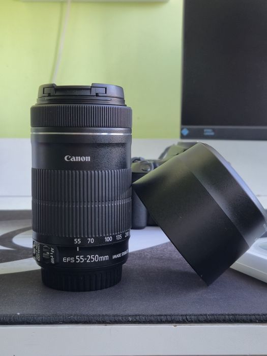 Фотоапарат и обектив: Canon EOS 250D + 18‑55 кит + 55‑250 IS STM