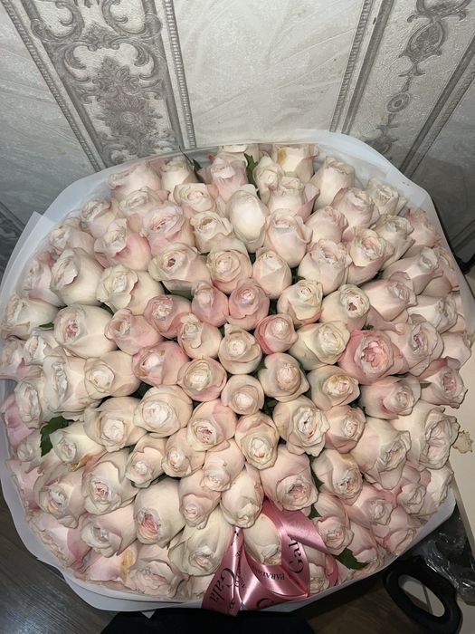 Пионовидные розы, 101шт. От гала флауерс. Свежие, с запахом