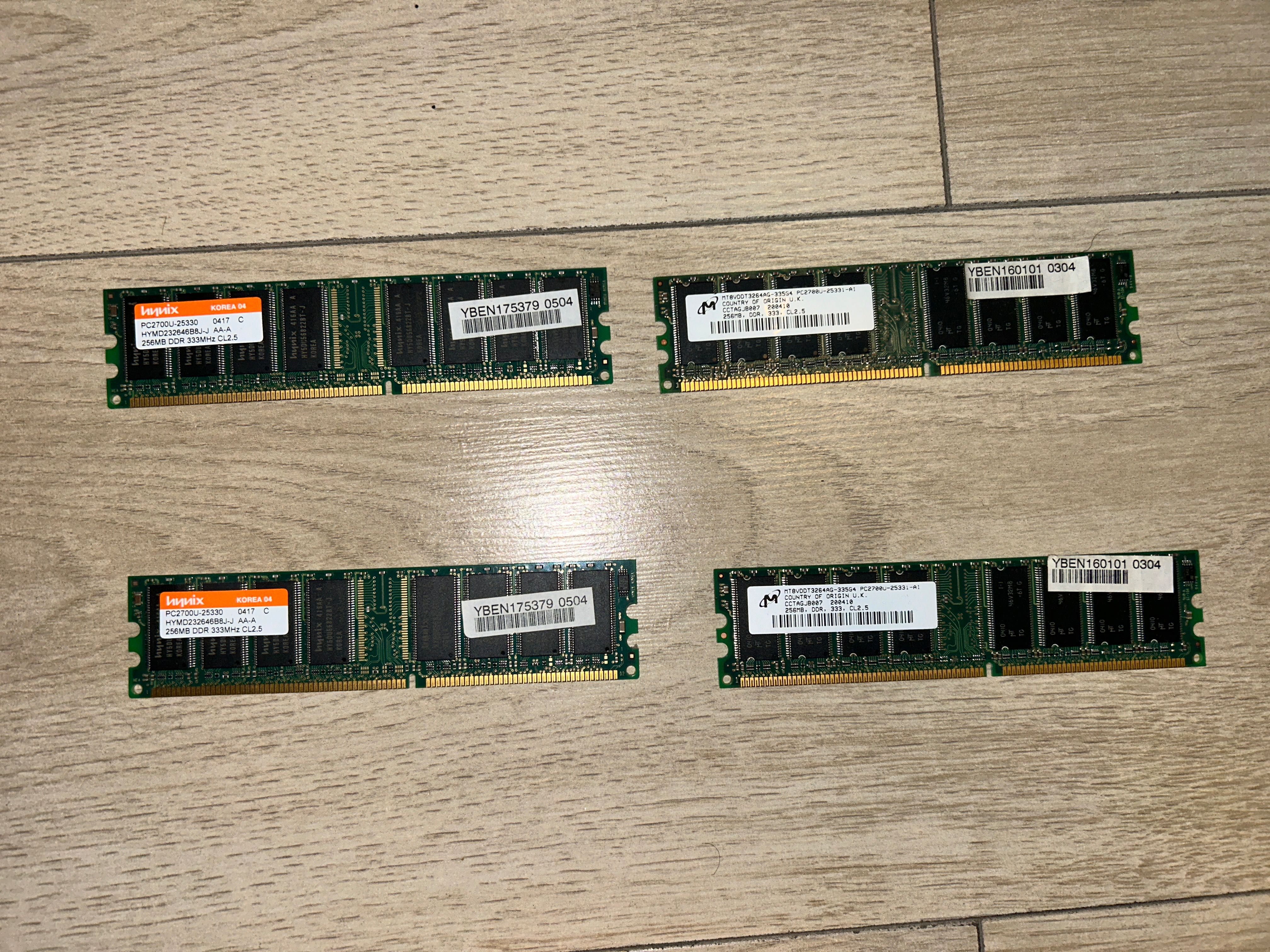 Ram 256 mb, frecventa 333, ddr, 4 bucati