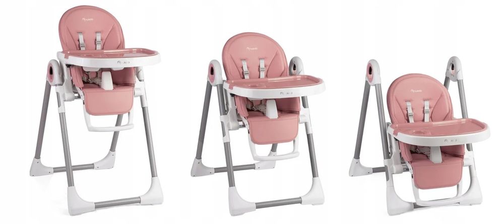Scaun Bebe de masa Nukido - Belo - Roz reglabil + bara de jucarii