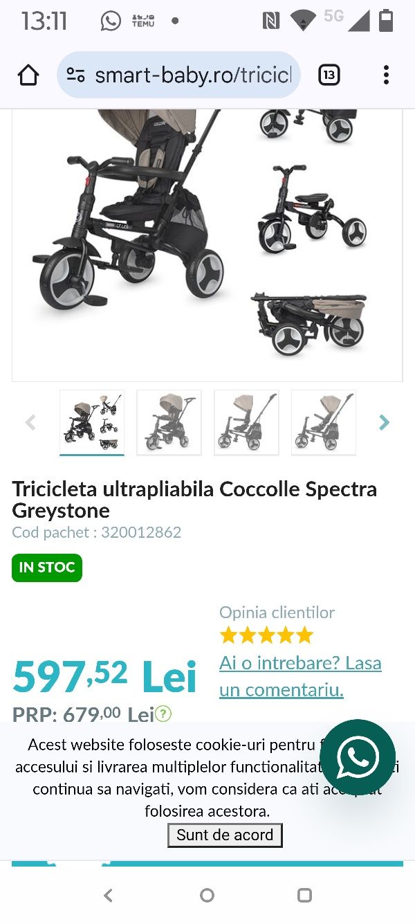 Tricicleta pentru copii de la un an în sus