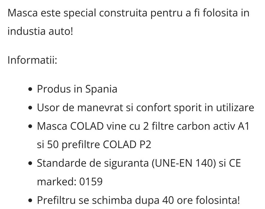 Masca vopsit COLAD Spania