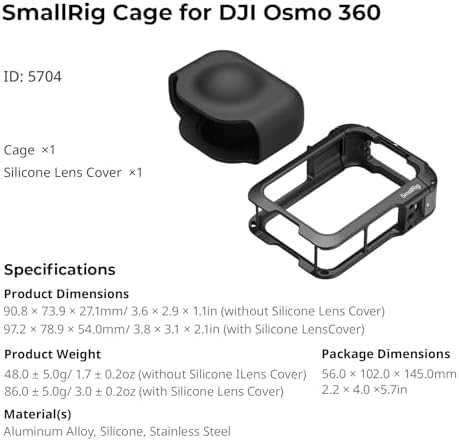 Нова Ултралека клетка за DJI Osmo 360 със студена обувка и 1/4'' резба