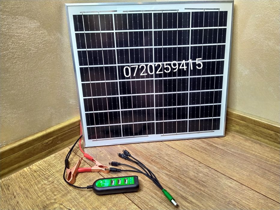 Panou solar Camping Portabil 25W Functie Incarcare Telefoane, Baterii