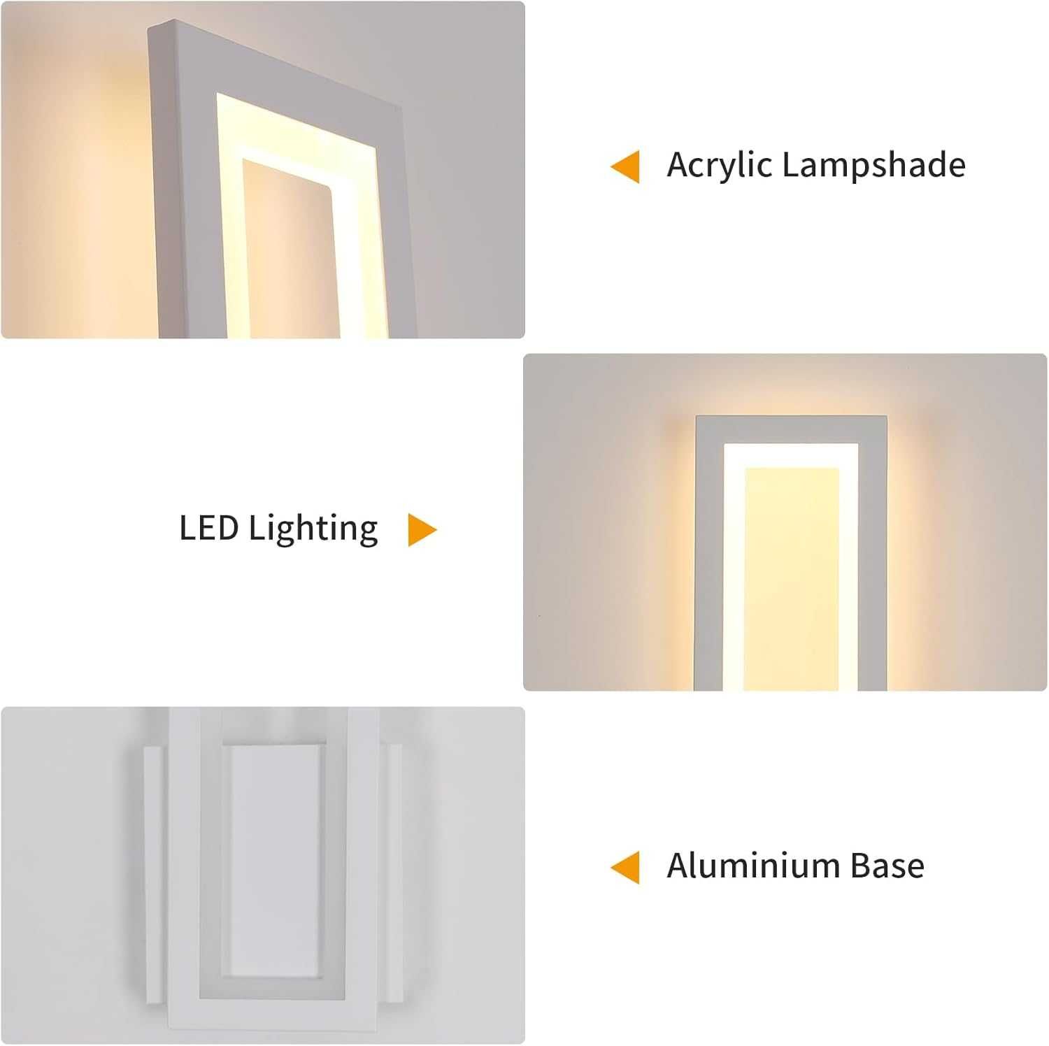 НОВ! LED аплик, лампа за стена 16W, 2000 LM, Топла светлина 3000K