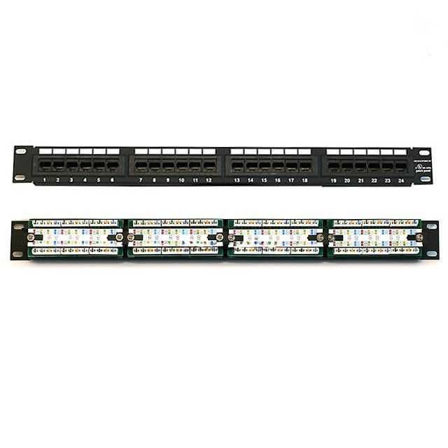 Patch panel, патч панель 24 port UTP Cat 5e