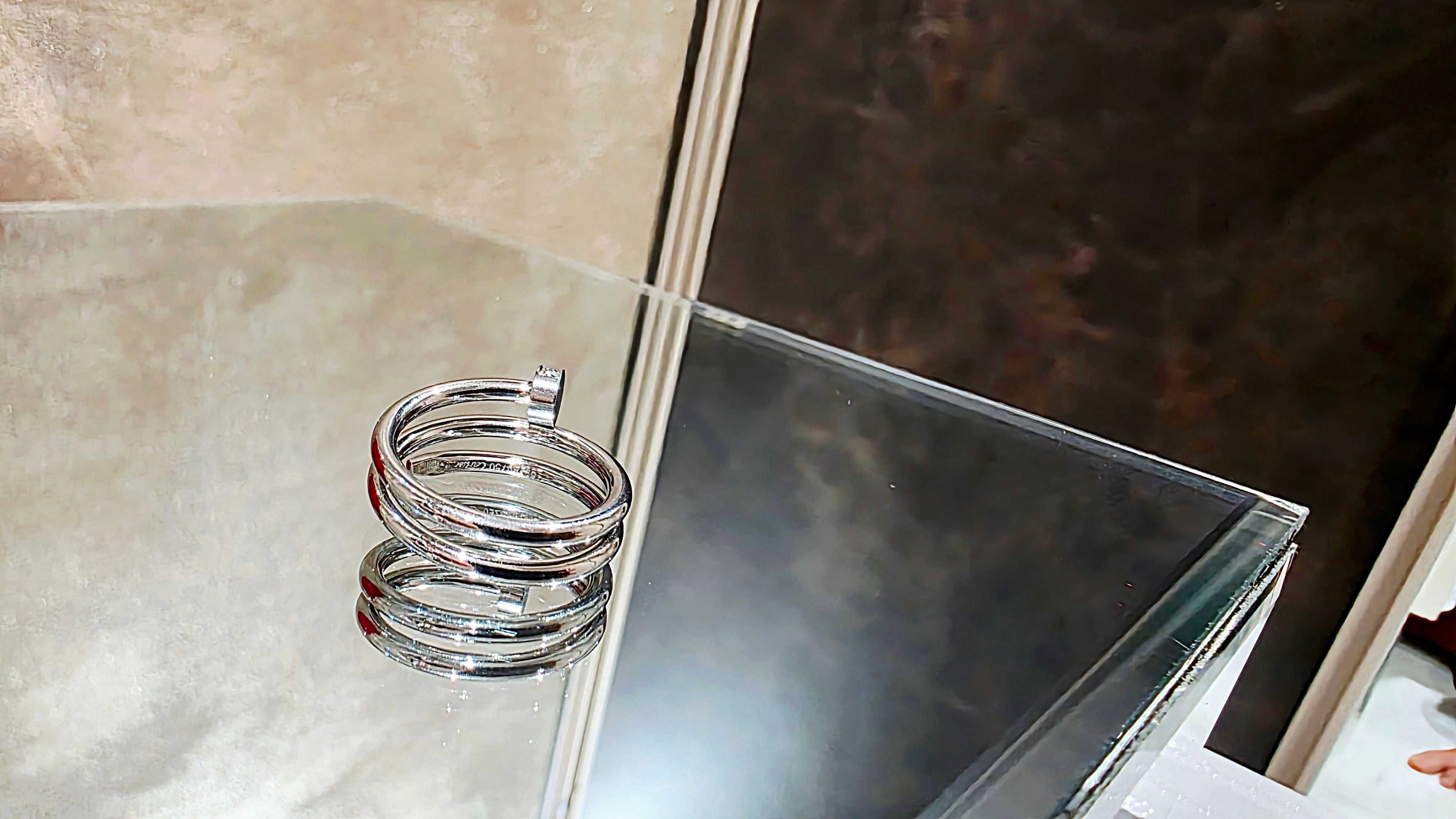 CARTIER Nail Juste un Clou Double White Gold Diamonds Пръстен Пирон