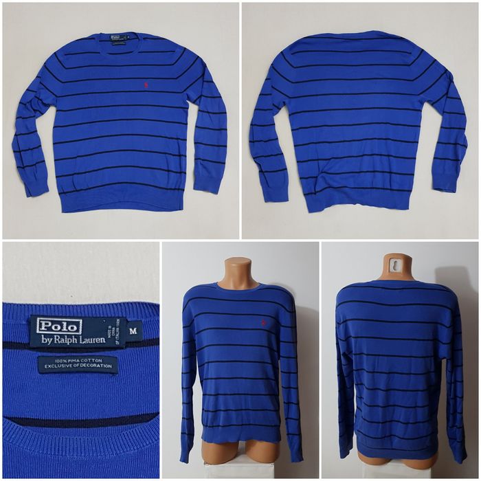 Bluza Polo by Ralph Lauren  striped sweater 100% bumbac, pulover Nr. M