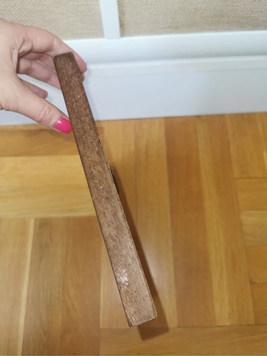 Антикварна картина от медно фолио авторско подписано изкуство на дърво