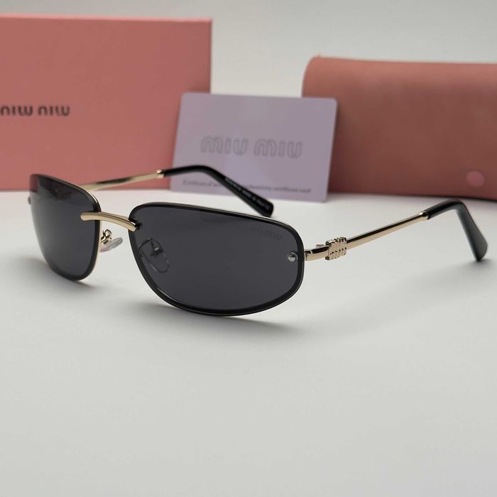 Слънчеви очила Miu Miu Black Limited нови, дамски метални с лого UV400