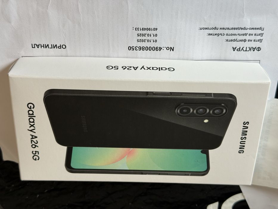 ***ЗАПЕЧАТАН 128GB Samsung A26 5G Гаранция Vivacom 2027 Black / Черен