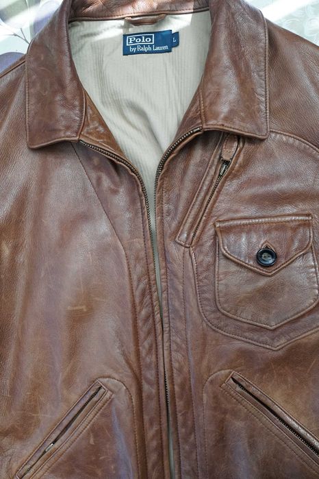 Geaca/ Jacheta  barbati piele POLO Ralph Lauren originala aviator
