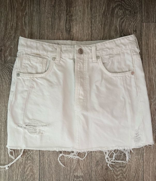 Zara белая джинсовая юбка