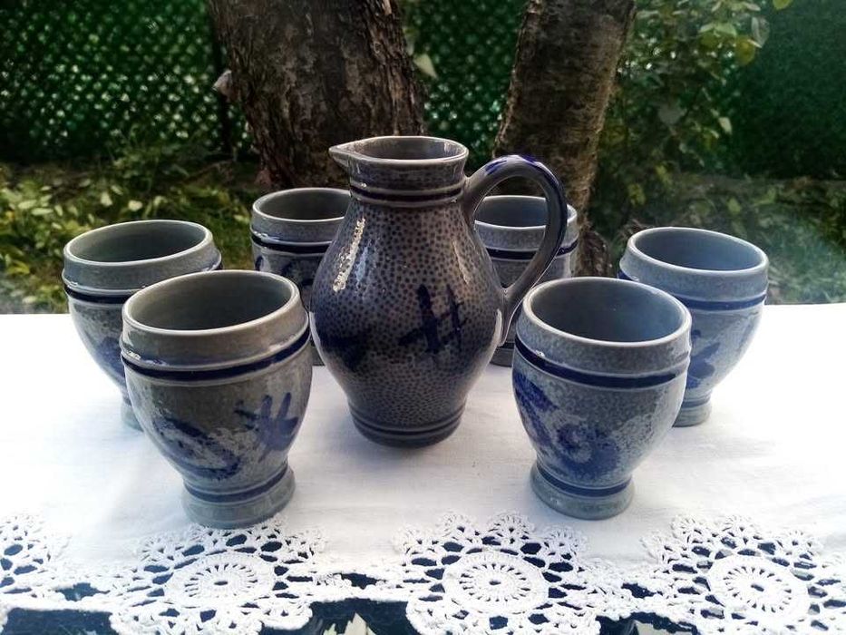 Сервиз за вино - немска солна керамика