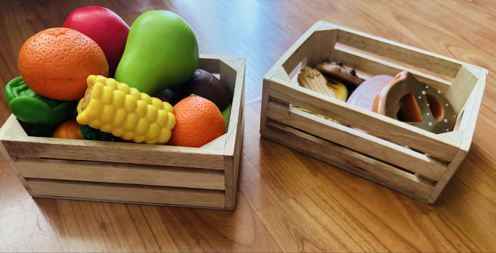 Детски комплект с продукти за готвене - плодове, зеленчуци и печива