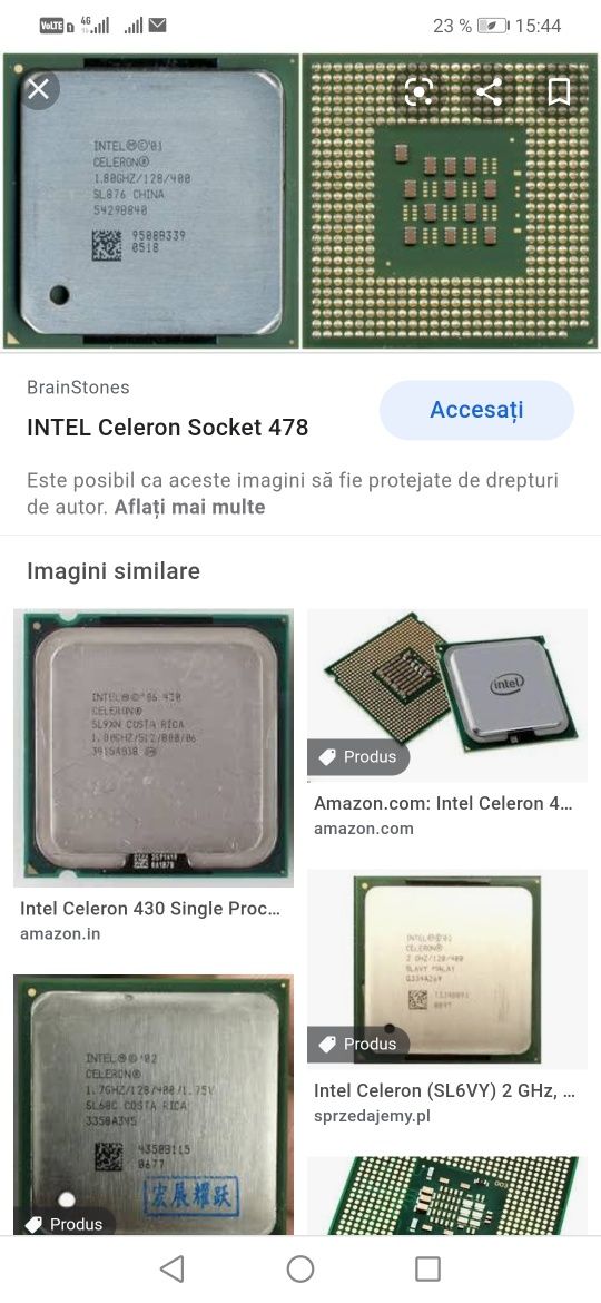 Placa de baza cu procesor Intel socket 478  2ghz/128/400