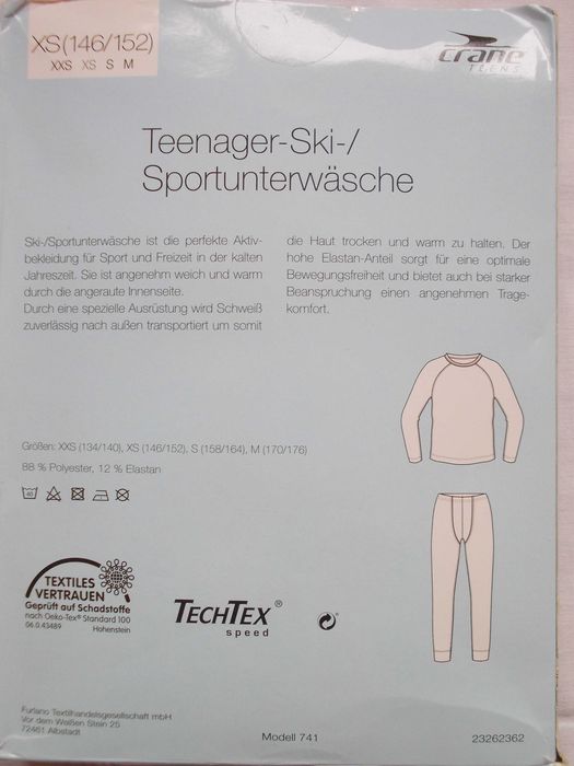 Спортно термобельо crane Размер 134/140 см