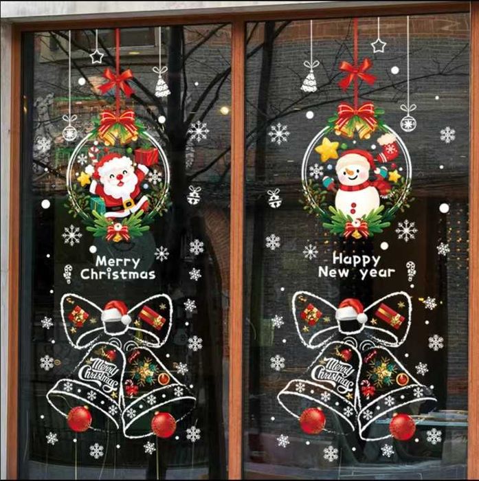 Новогодние наклейки для витрин и окон 2026