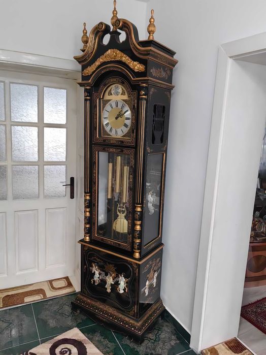 pendula,ceas,de podea,nemtesc,FRANZ HERMLE,8 ciocanele,3 melodii