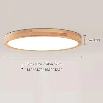 LED плафон за таван Ф50см дървена основа дистанционно