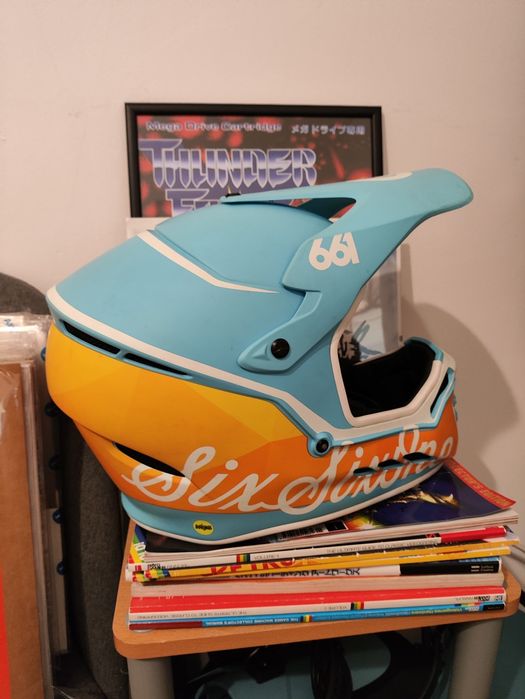 Каска планинско колоездене DH MTB SixSixOne Reset Helmet Blorange XL