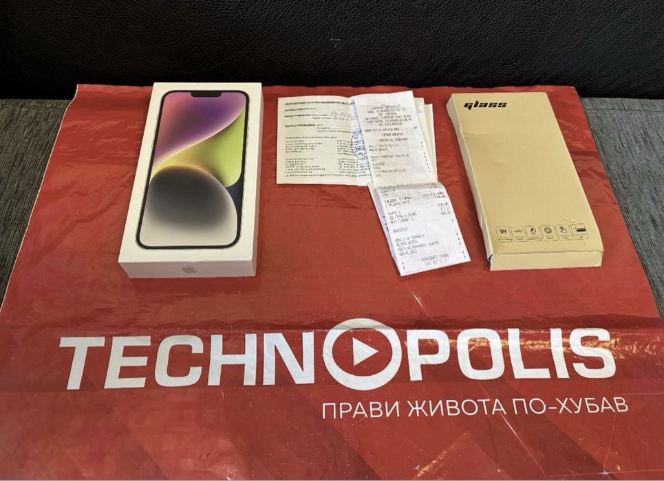 КАТО НОВ 128GB iPhone 14 Plus Гаранция Technopolis 2024г. Starlight