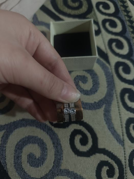 Сережки золото и серебро , с вставками