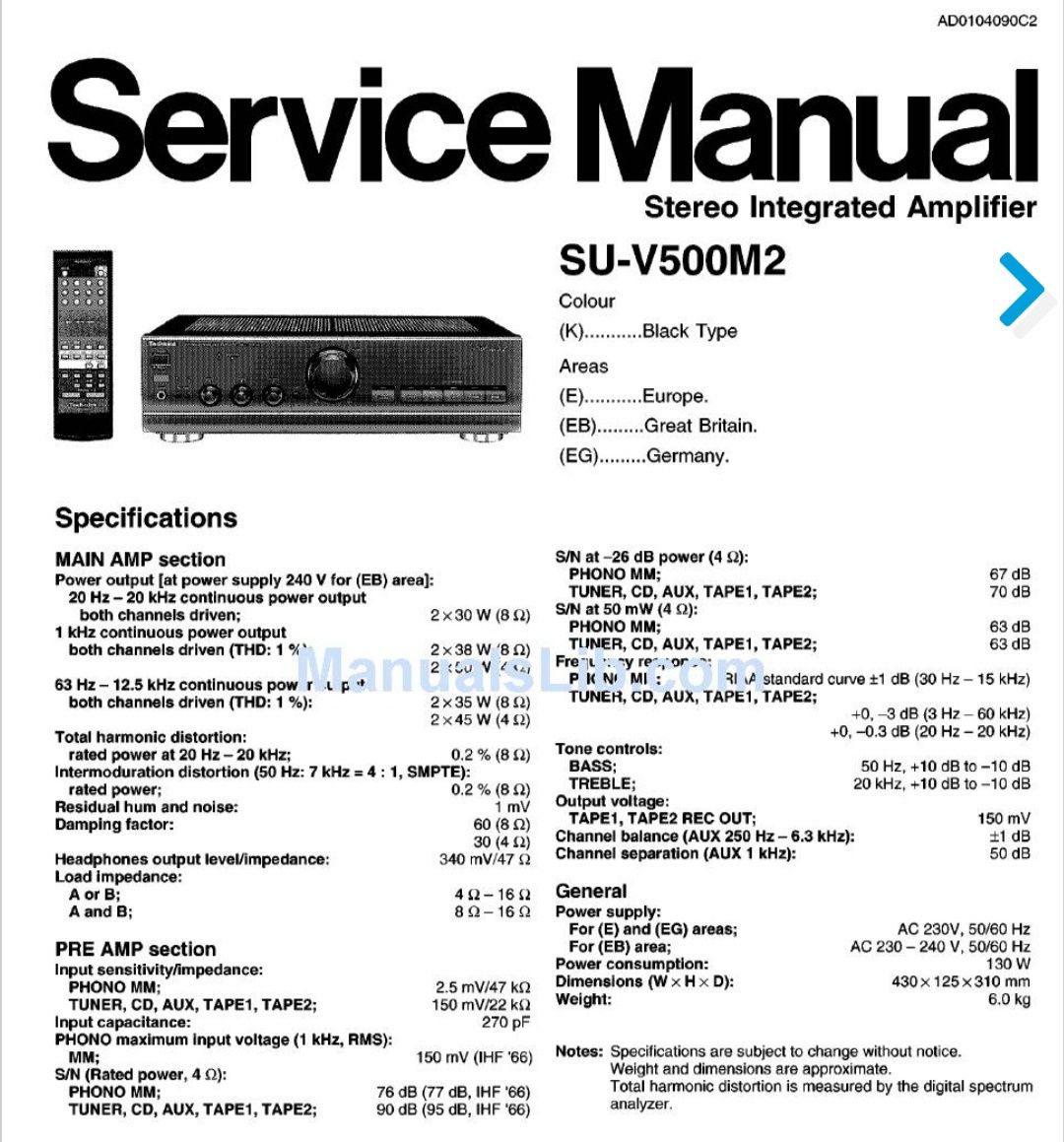 Amplificator Technics SU-V500M2