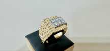 Deosebit Ghiul Barbatesc Aur 14k si diamante naturale 0.46 ct Vintage