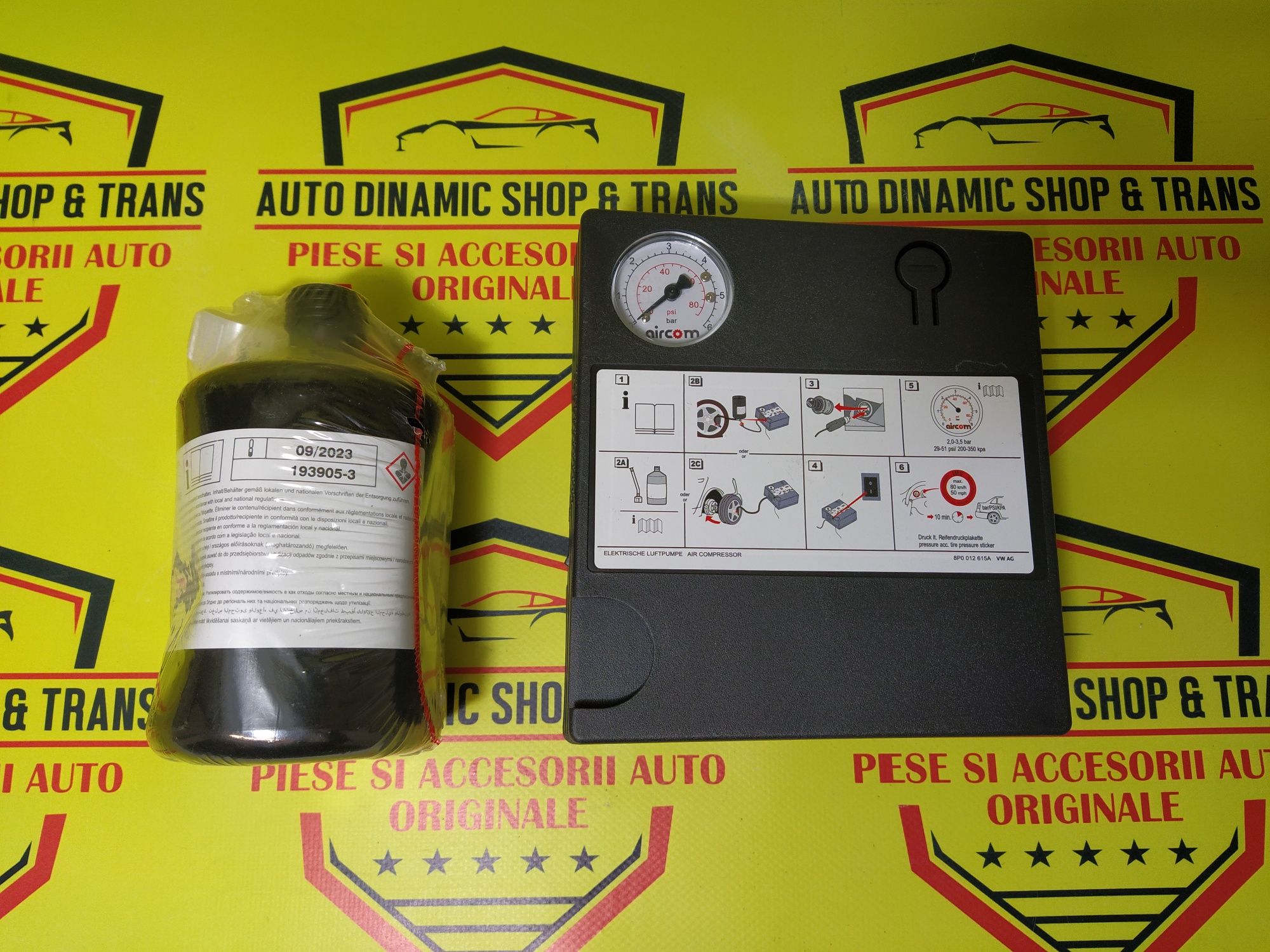 Compresor auto umflat roti kit pana original Vw Skoda Audi 150w Poloni