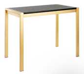 Masa de bar metalic ( inox ) culoarea Aurie cu blat Negru Lumisorce