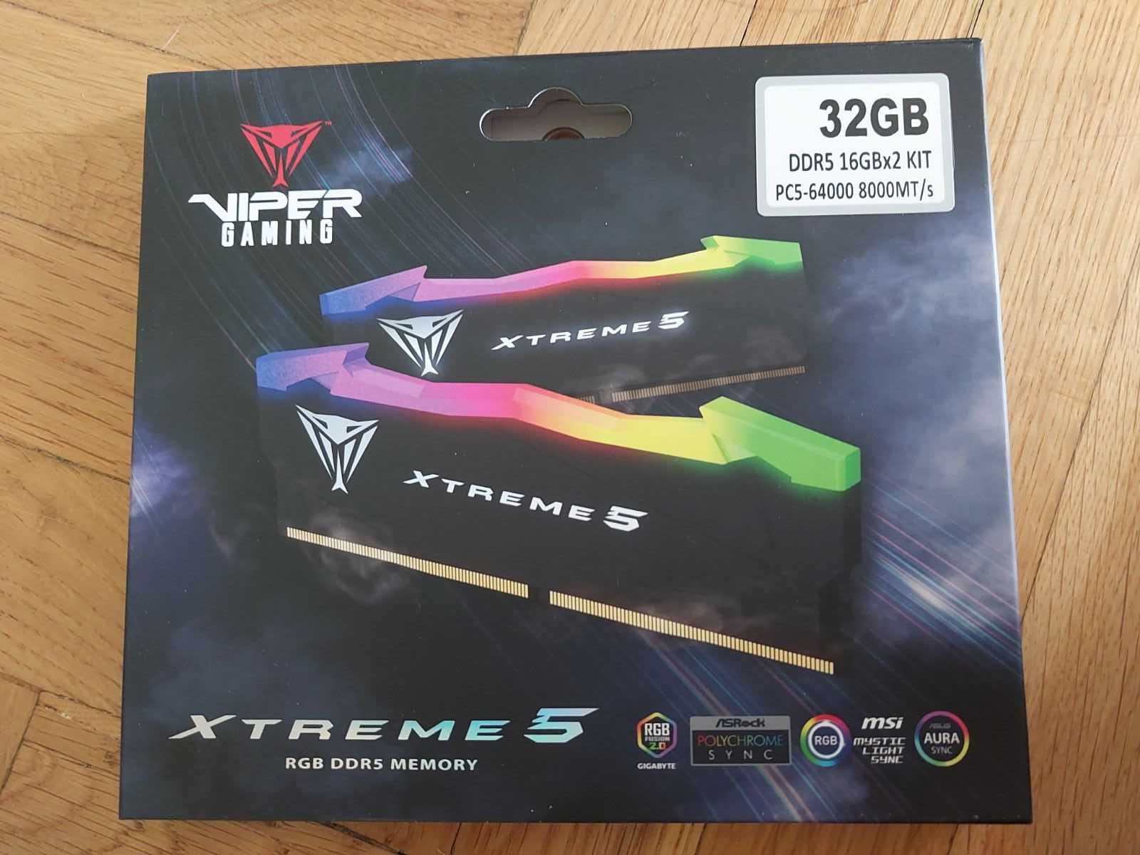 32GB DDR5 8000Mts CL38 Patriot Viper Xtreme5 RGB