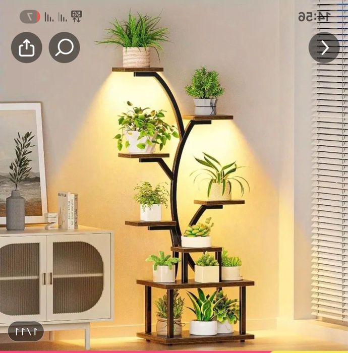 Подставка полка для цветов с подсветкой