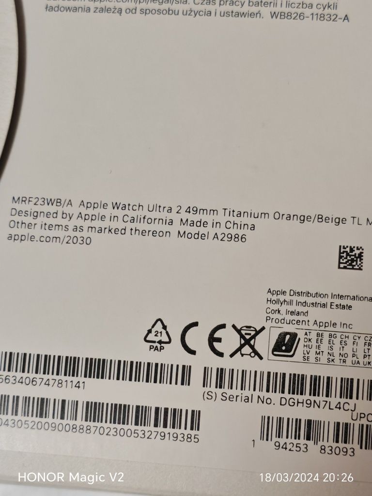 Apple Watch Ultra 2 - 49mm Titanium Orange / Beige / Garanție