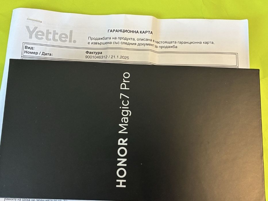 КАТО НОВ 512GB Honor Magic 7 Pro Yettel Гаранция 2028г. Black / Черно