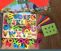 Alfabet de lemn , puzzle spuma eva Smart Game, Frozen, harta lumii