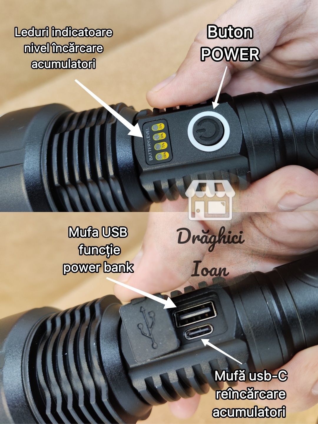 Lanterna LASER v1- led PM20 ULS tip LASER pt. distanta < 1,3km