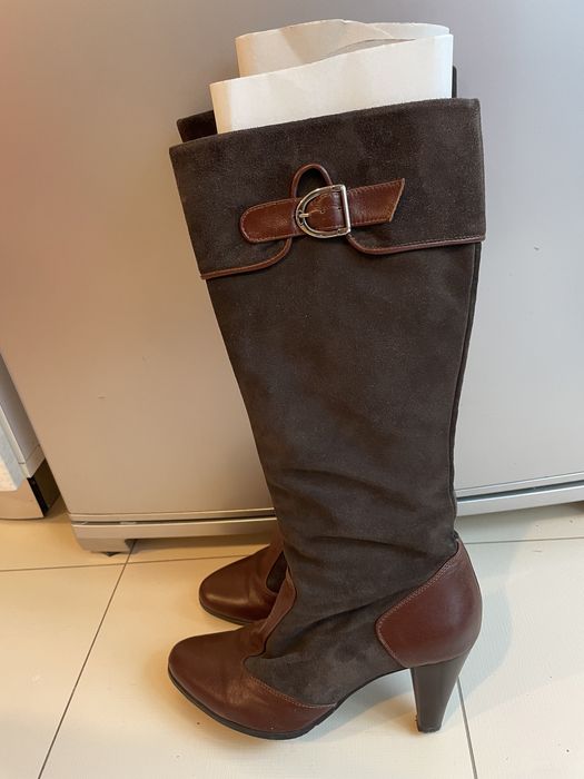 Cizme de dama din piele intoarsa mar 39 cu toc