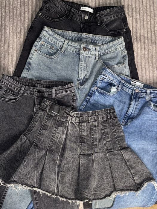 Джинсы Бэгги Клеш Джинсовая Юбка Y2K