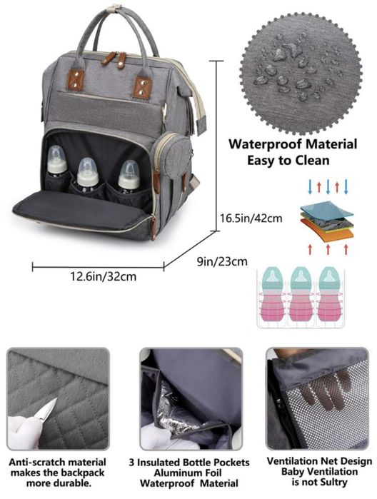 Vand rucsac organizator bebelusi multifunctional pt schimbat/dormit