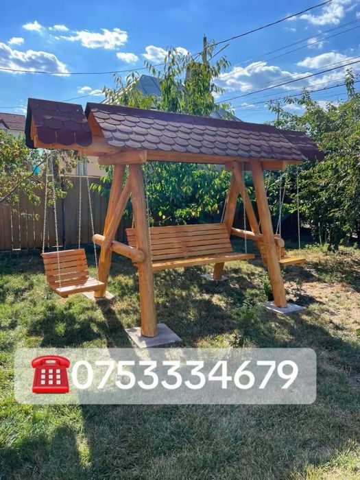 Leagan balansoar foisor set masa cu banci fantana