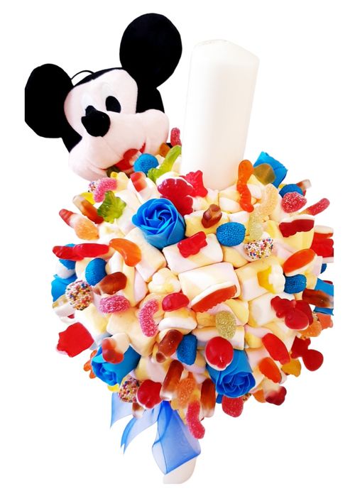 Lumanare botez, lumanari dulci pentru botez, lumanare din dilciuri