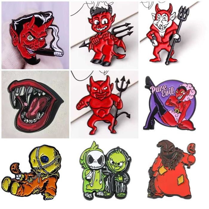 Броши-значки. Злодеи, монстры из фильмов и анимации