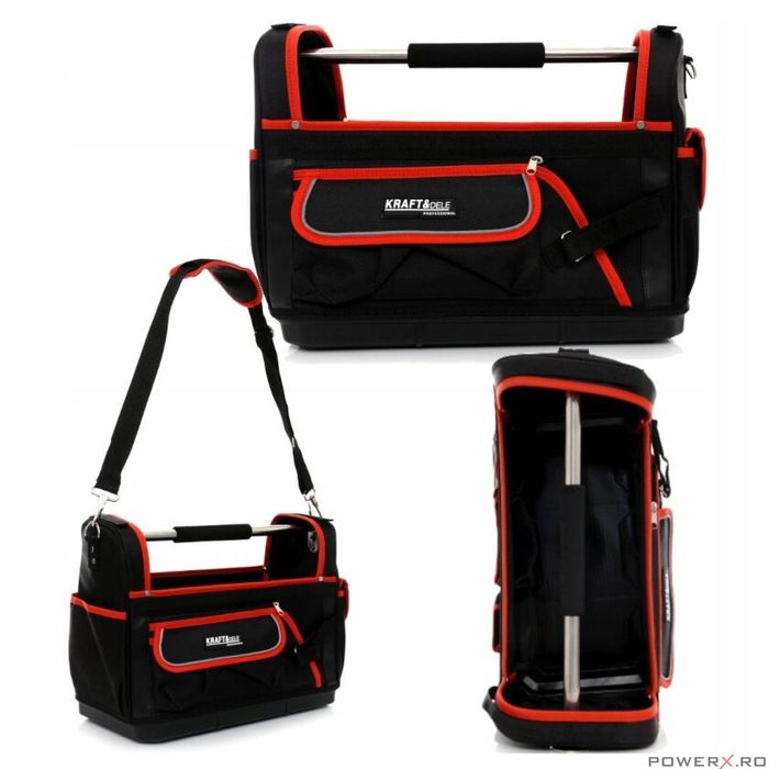 Geanta pentru scule 9 buzunare, 3 interior, 6 exterior, Kraft