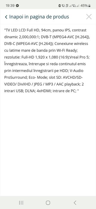 De vânzare TV si telefon