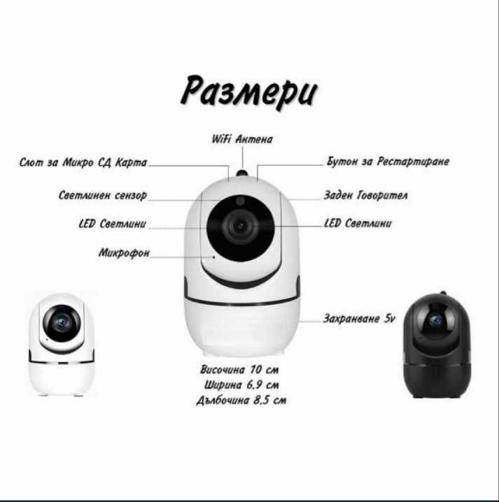 IP Камера с двупосочно аудио и алармиране при движение и звук Бебефон