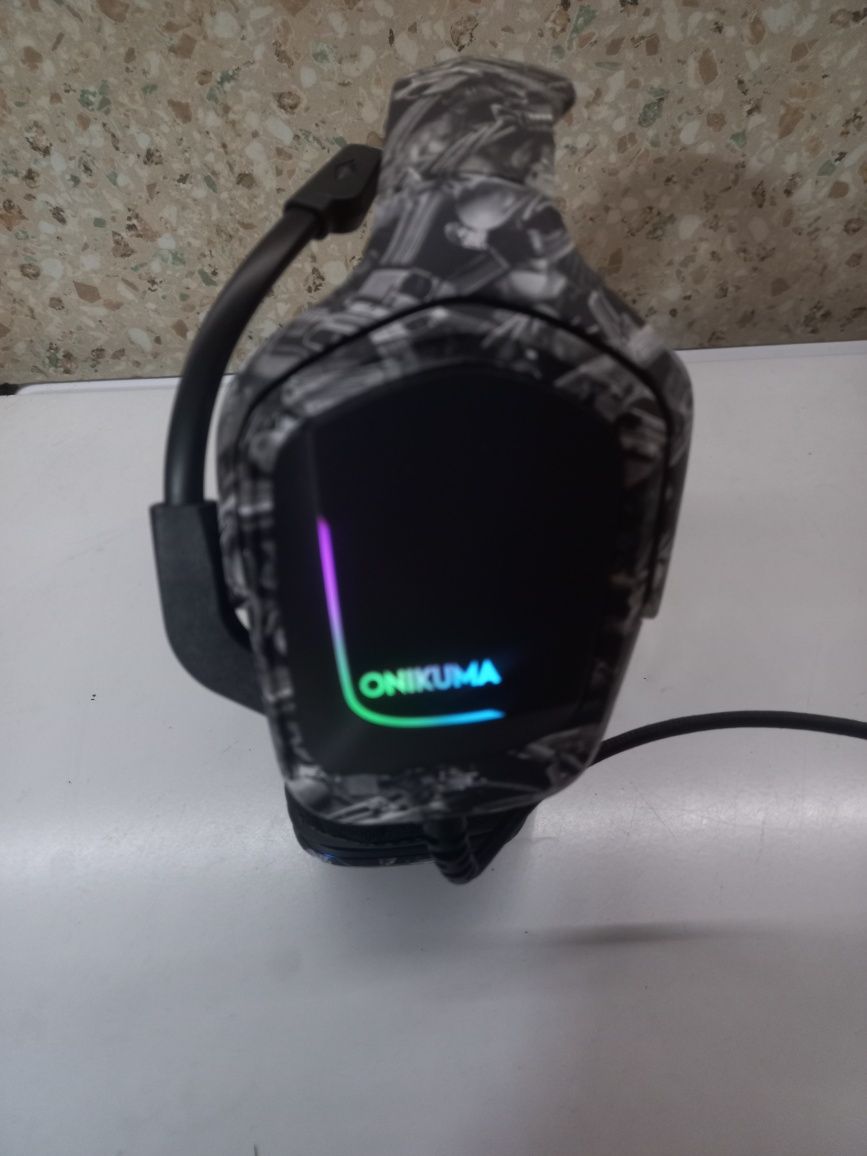 Геймърски слушалки ONIKUMA - сив камуфлаж